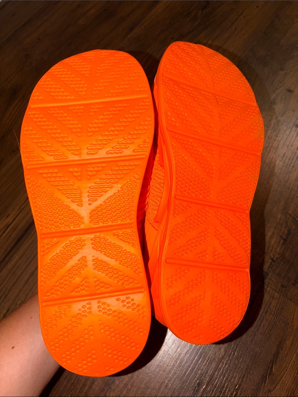 Women’s Lightweight Knit Sneakers in Bright Orange - Picture 6 of 9